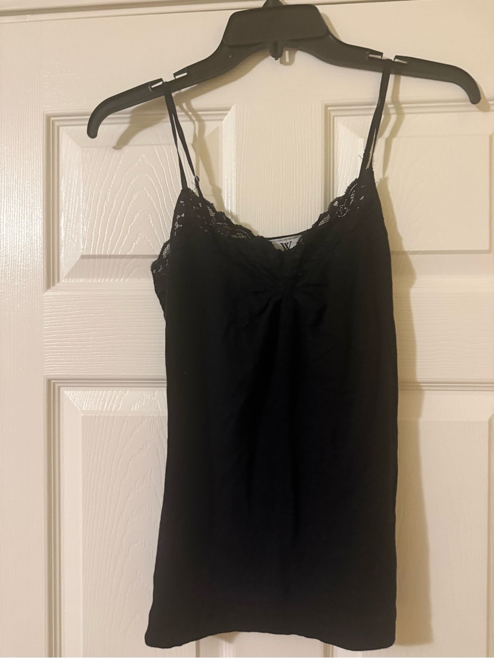 Black Lace-Trim Camisole with Adjustable Straps
